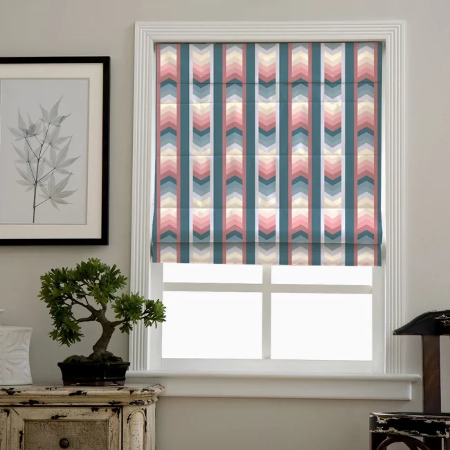 Multicolor striped roller blinds