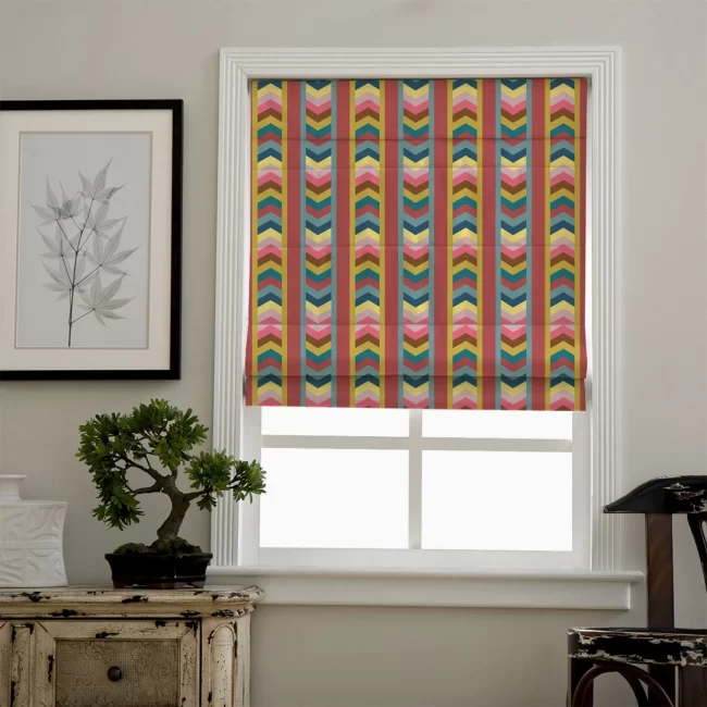 Colorful wavy blinds for bedroom