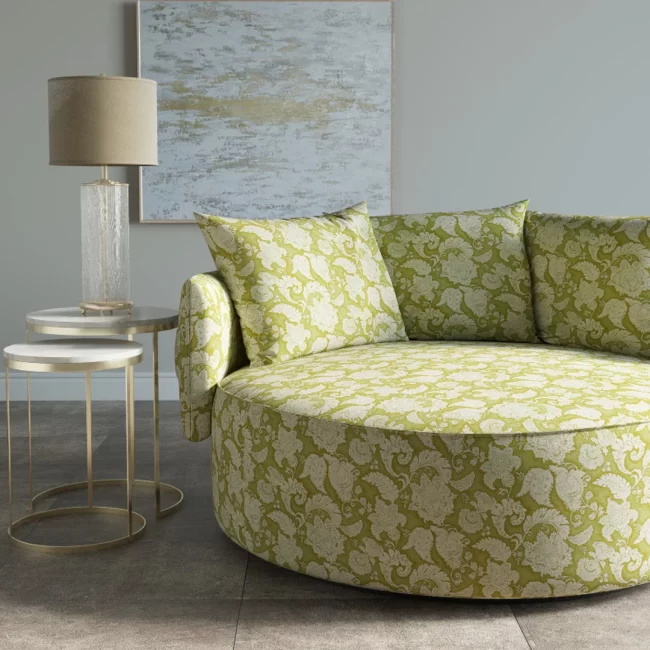 Green patterned circular sofa