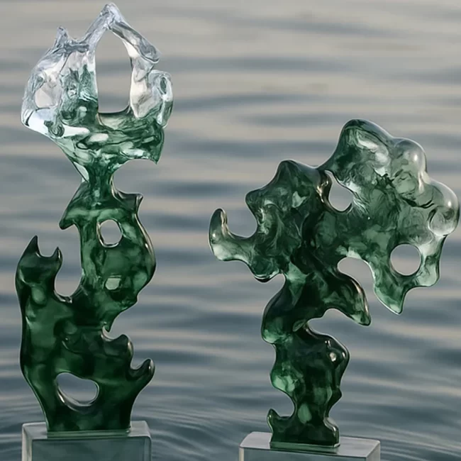 Crystal glass sculptures for home decor in ahmedabad