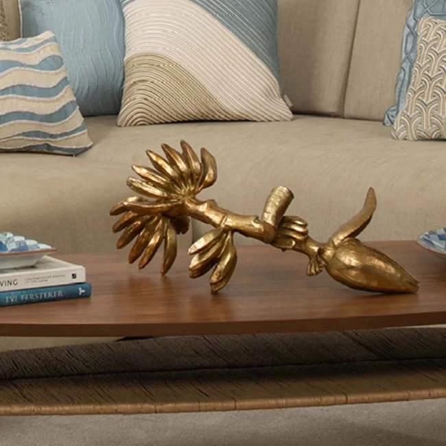 Golden flower accent decorative piece